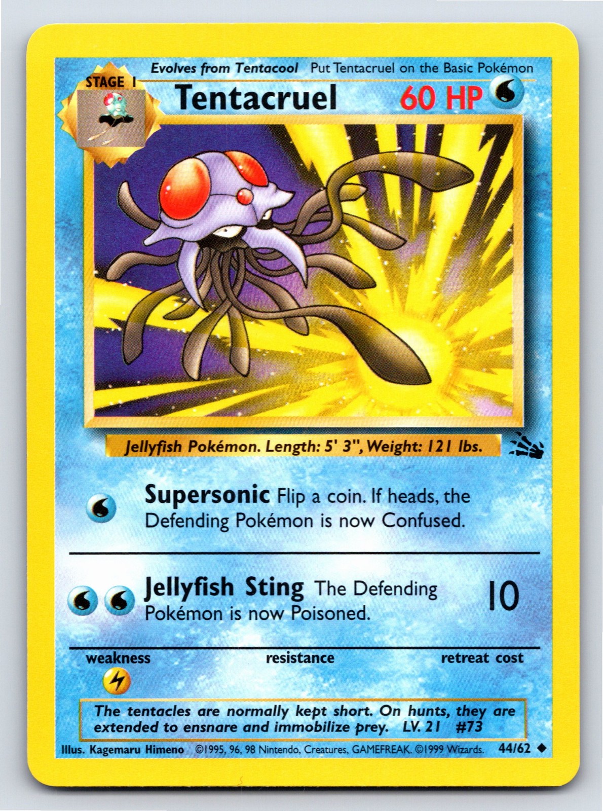 Fossil - LP - Tentacruel 44/62 Unlimited US Seller