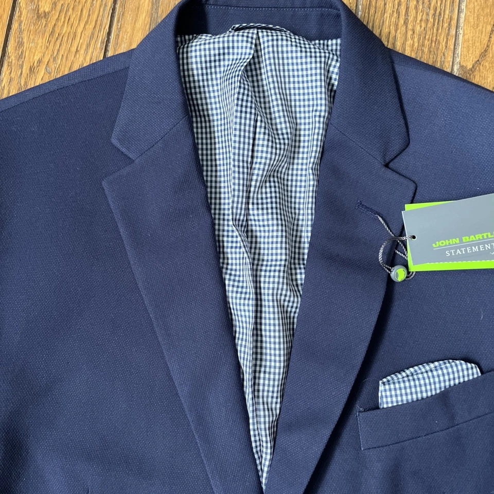 Nuevo con etiquetas John Bartlett Traje Chaqueta 48R Azul Marino Venta al por menor $150 Foto 4 de 4