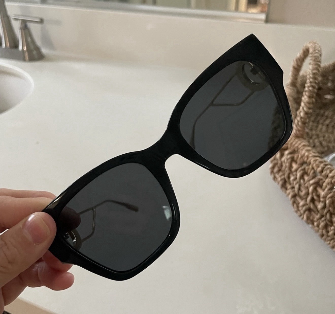 AUTHENTIC Dior Black Oversized Square Women's Sun… - image 2