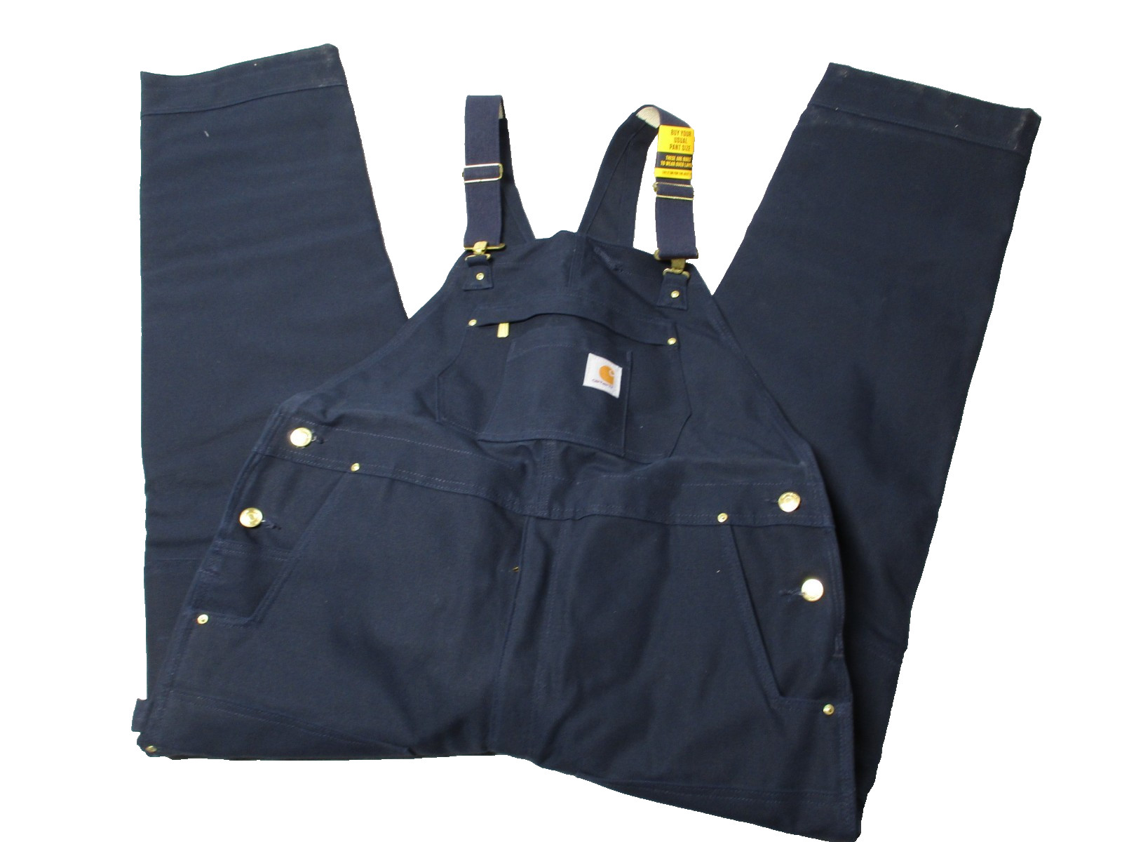 Carhartt Firm Duck Insulated Bib Overalls Loose Fit  Mens XL Tall Blue