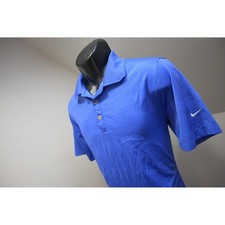 Nike Golf Polo Shirt Mens Small Blue Dri-FIT Tour Performance Textured Excellent