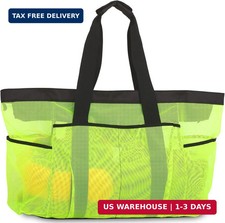 Extra Large Beach Bag Mesh Tote with Zipper and Pockets