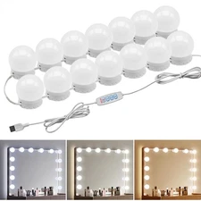 LED Vanity Lights - Adjustable Color Temp & Brightness,14 Dimmable Bulbs for ...