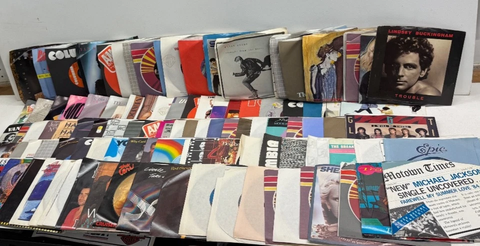 Lot of 118 45's Vinyl 1980's Madonna Van Halen Queen Micheal Jackson Wham - Image 3 of 4