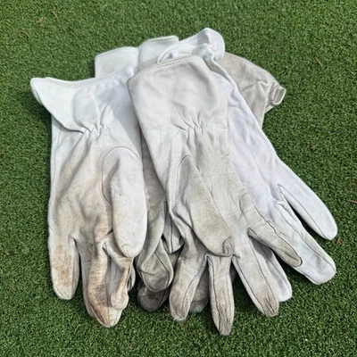 British Army Gants De Vol Pour Pilotes Cuir Léger Unisexe Jaune/Blanc Cassé - Photo 1/4