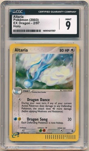 2003 Pokemon EX Dragon Altaria Holo Classic e-Reader #2/97 CGC 9 MINT