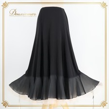 Ballroom Dance Costume S with Elastic Waist, Pleated Skirt for Lessons