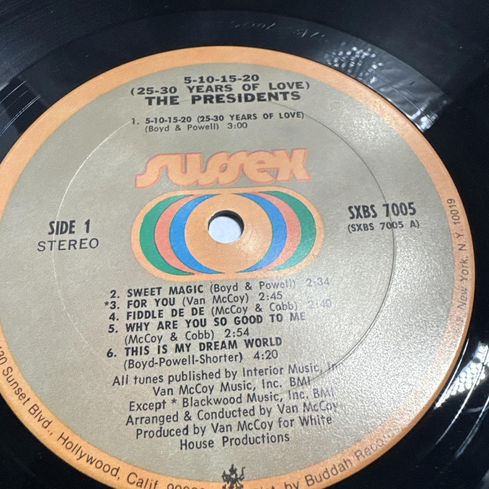 PRESIDENTS 5*10*15*20*25*30 Years Of Love SXBS7005 Strlng LP Vinyl VG+ Hole Pnch - Image 4 of 4