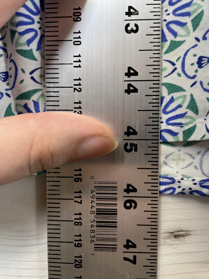 Vestido Croft & Barrow para mujer grande azul blanco estampado de azulejos sin mangas rayón calado Foto 3 de 4