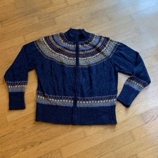 Tiara International Cardigan Sweater Womens XL, Vintage Cottage Core Blue Cardi