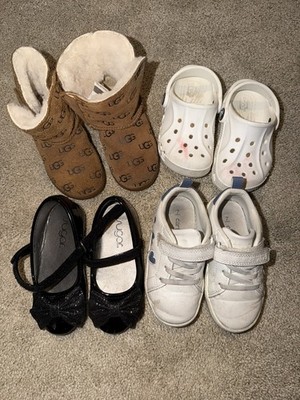 Girls UGG & Croc carters kids shoe lot  bundle size 7C sneaker dress ballet boot