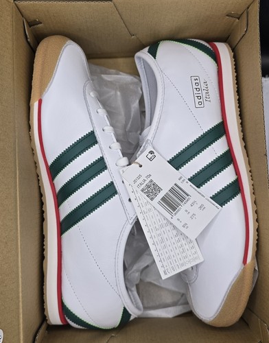 ADIDAS Originals ITALIA 70s cloud white Collegiate Green trainers UK9 JS1325 - Picture 9 of 11