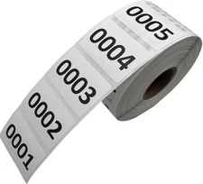 250 Numbered Labels 2x1 Roll Consecutive Stickers Inventory Tags Perforated