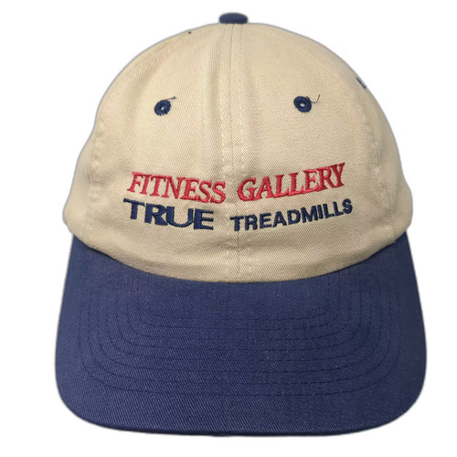 Nissin Baseball Cap Beige Blue OS Fitness Gallery True Treadmills Hat Slideback