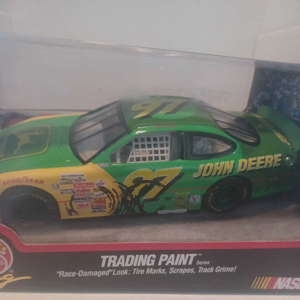 John Deere Vintage Nuevo Hot Wheels escala 1:24 NASCAR coche de carreras de metal fundido a presión Foto 4 de 4