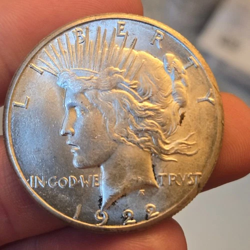1922-S #2 Peace Silver Dollar BU semi key date  lcpa