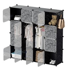 Regalsystem Steckregal 20/24 F&auml;cher mit T&uuml;ren DIY Kleiderschrank Kunststoff