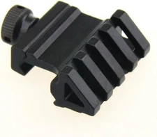 Tactical Aluminum 45 Degree Picatinny Rail for Laser & Flashlight Mount - Black