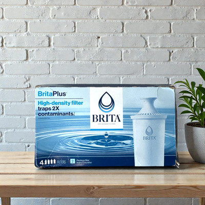 Brita Plus Replacement Water Filter, BPA-Free, High-Density Pitchers 4 PACK