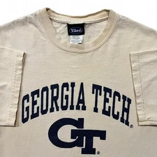 Vintage Georgia Tech T-Shirt Men's S Yellow Cotton Yikes! Jackets Spellout Y2K