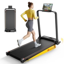 Portable Walking Pad with Handle Bar for Home  Office, 2 in 1 Folding Under ...