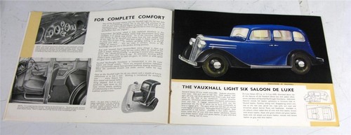 VAUXHALL Light Six Car Sales Brochure Oct 1935 #597/10/35 - Bild 4 von 9
