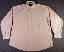 Vtg Tommy Hilfiger Crest Logo Button Up Shirt Men's L Long Sleeve Dress Preppy