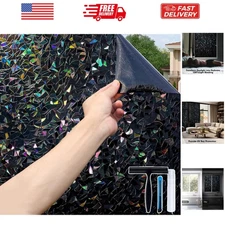 Total Blackout Window Privacy Film with Installation Tools, Rainbow Room Dark...