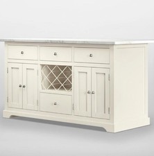Marble Topped White Kitchen Island/Breakfast Bar - RRP £1400 Collect From TW9