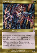 MTG Spined Sliver - Foil, Moderate Play, English Time Spiral Timeshifted