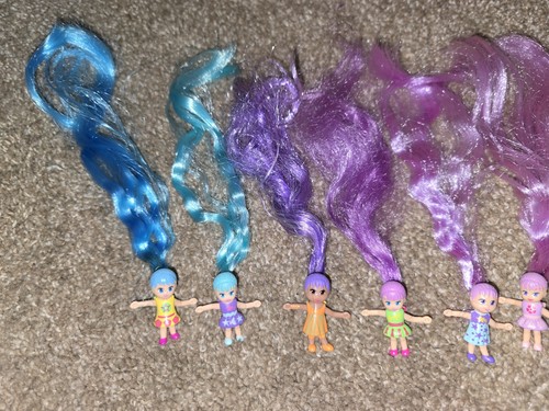 Vintage Tyco Fabulous Hair Friends 13 Mini Puppen mit bunten Haaren Set & Bar - Bild 2 von 7
