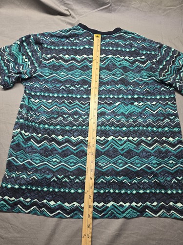 Billabong Tribal Aztec Geo Pattern Surf T-Shirt Men’s L Blue Teal Black Y2k - Picture 5 of 6