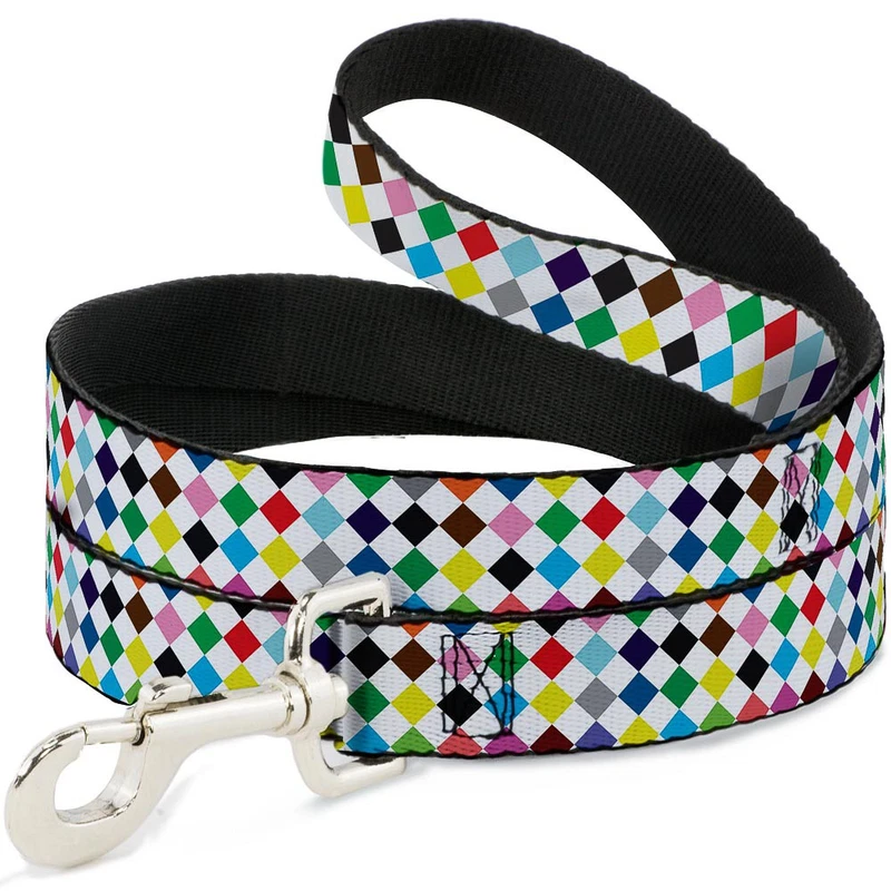 Diamonds White Multi Color Dog Leash