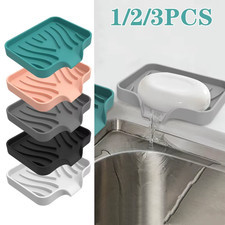 Silicone Soap Dish With Drainage Non-Slip Soap Holder Tray For Bathroom