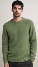 Men  s J. Crew Size L Green 100 Lambswool Preppy Minimalist Crew Neck Sweater