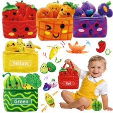 Play Food for Toddlers 13, Play Food Set for Kids Plush Fruits Vegetables Bas...