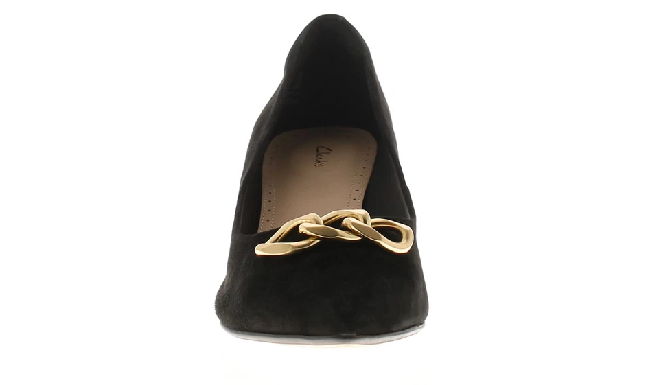 Clarks Womens Kitten Heels Violet 55 Suede Leather black UK Size - Image 3 of 4