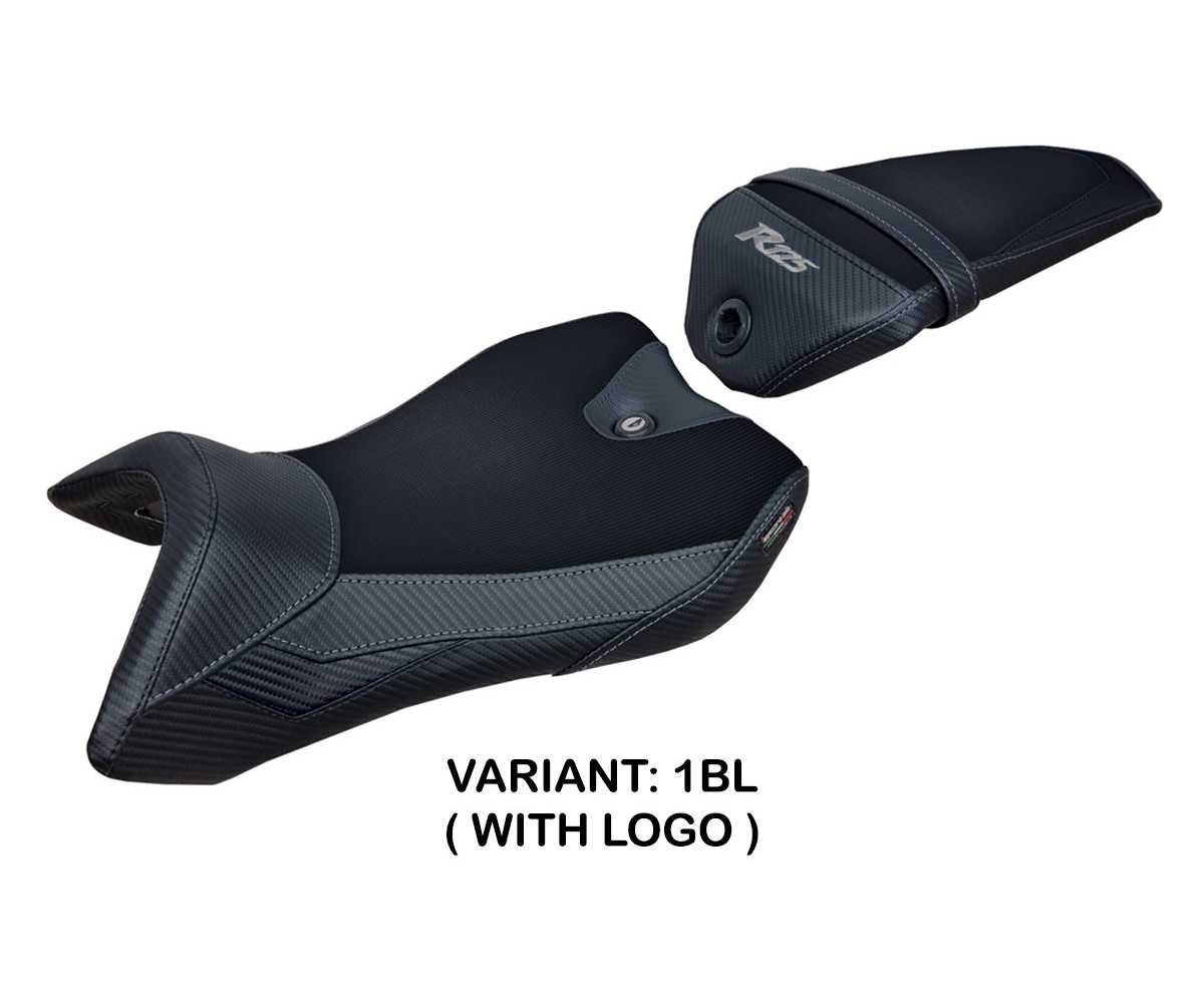Seat saddle cover Nashik Black BL + logo TPZ Italia for Yamaha R125 2016 > 2018
