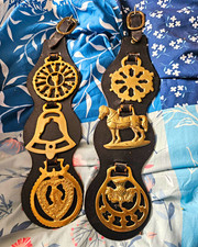 Brass Horse Brasses Set of 8 on Leather Straps – Horse, Bell & Thistle Designs