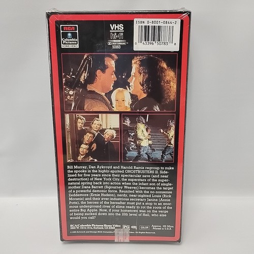 Sealed Ghostbusters II VHS 1989 Promo Screener Red Border Red Sticker Watermarks - Picture 2 of 6