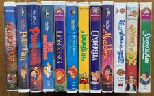 12 TESTED & WORKING Disney VHS Children's Tapes - Lion King, Little Mermaid, Oz+