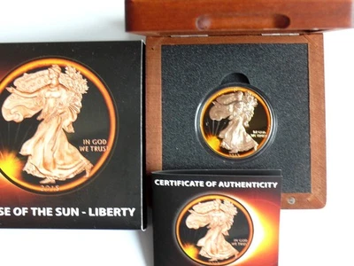 USA 1 Dollar 2015 Liberty - Eclipse of the Sun, Black Ruthenium, 1 Oz Silber - Bild 1 von 4