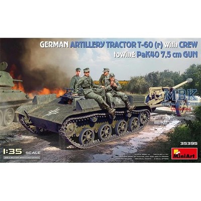 MINIART MA35395 German Artillery Tractor T-60 (r) w/PaK40 Gun&Crew