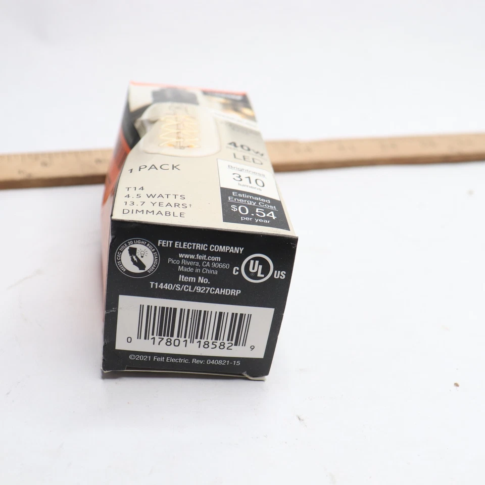 (2-Pk) Feit Electric Vintage Edison Light Bulb Tinted Globe T10 60W - Image 4 of 4