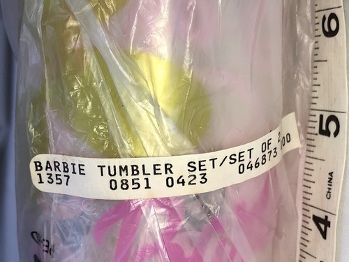 2er Set Tupperware Barbie Becher 16 Unzen mit ROSA Deckeln Neu NOS 0423 - Bild 2 von 8