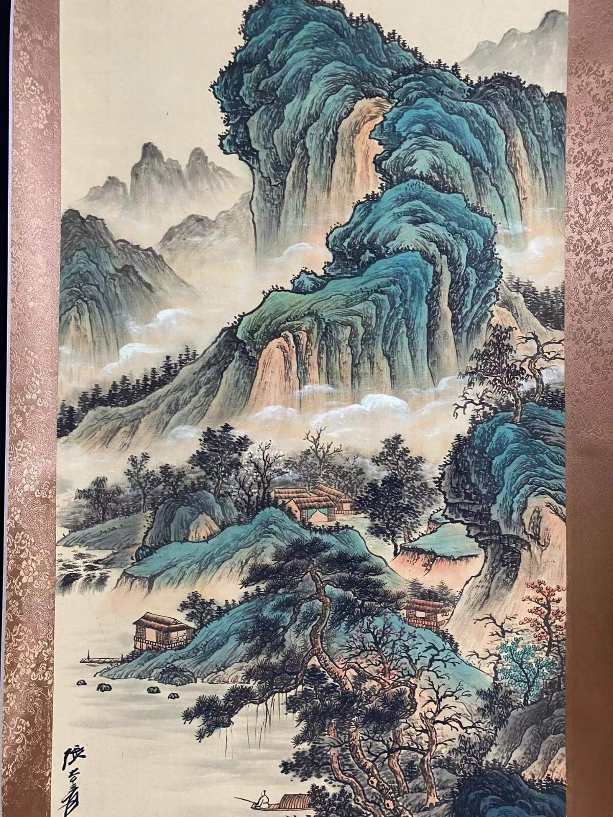 Old Chinese antique painting scroll Landscape By Zhang Daqian With