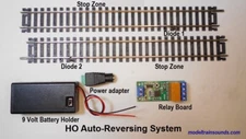 Auto-Reversing system for HO scale Point to Point Layout with 9" end stop tracks