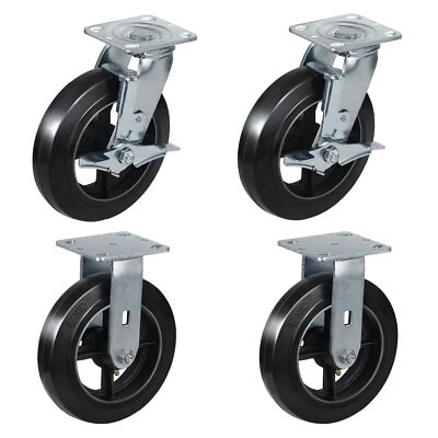 8 Inch Rubber on Cast Iron Wheel   Heavy Duty,Capacity 1100-4400LB