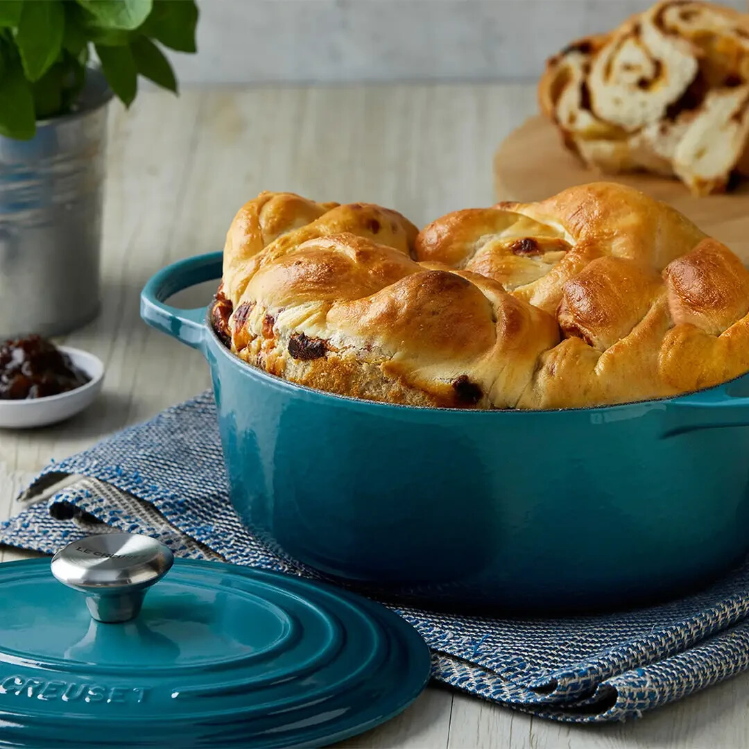 Le Creuset Signature Cocotte Ronde 24cm 9.5in 4.5qt Deep Teal Blue