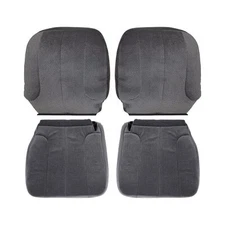 Cloth Dark Gray Driver & Passenger Side Bottom Replacement Cover & Top Lean B...